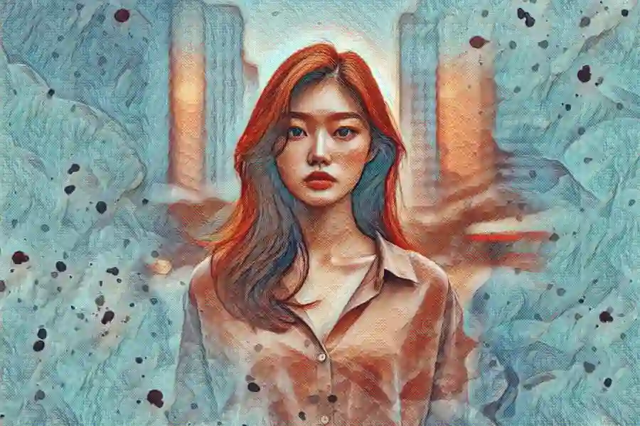 Perempuan Berambut Merah di Sudut Ruang